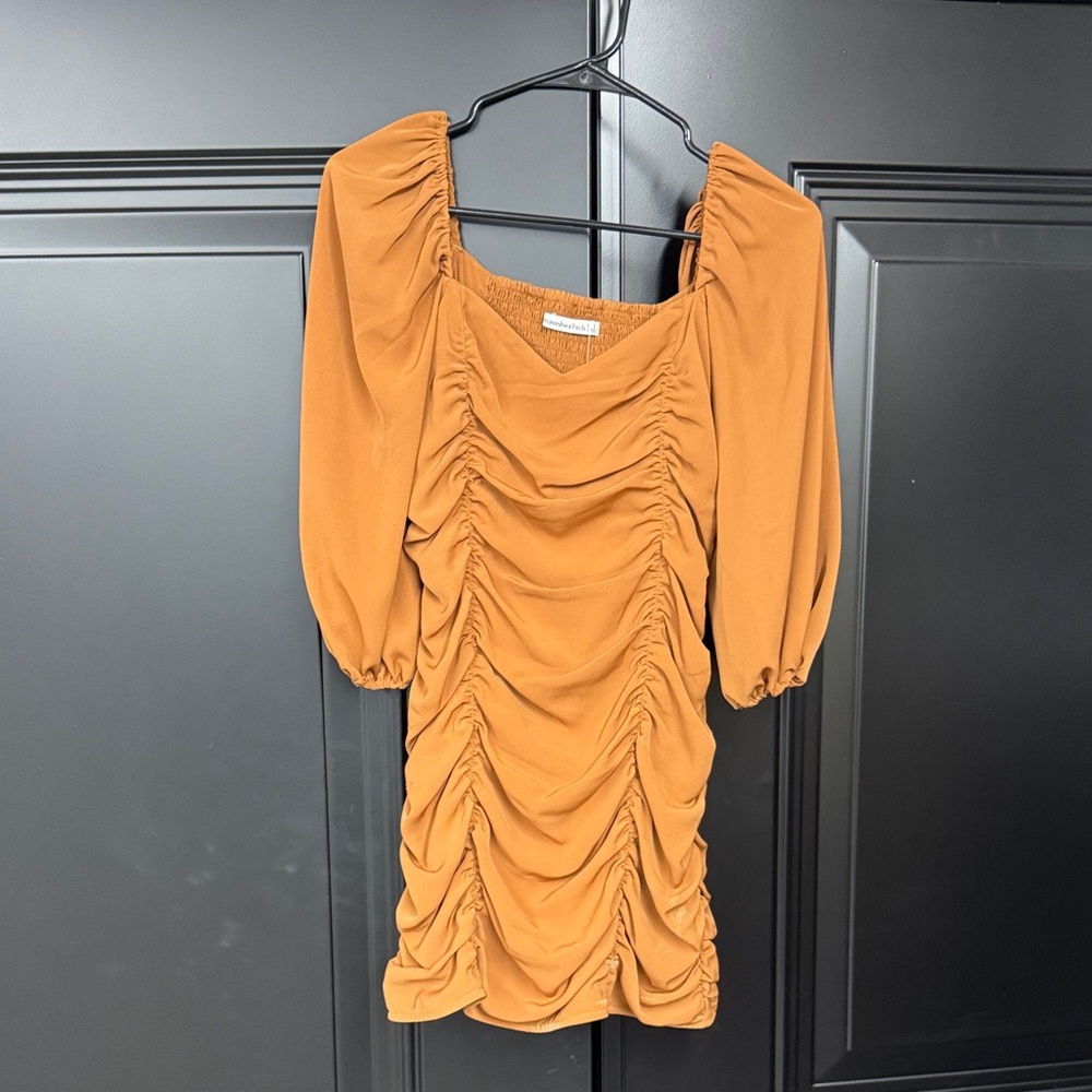 NWT Abercrombie & Fitch Textured Brown Dress